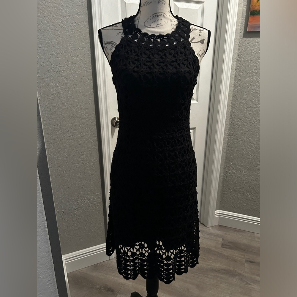 INC Black Crochet dress. Sz M